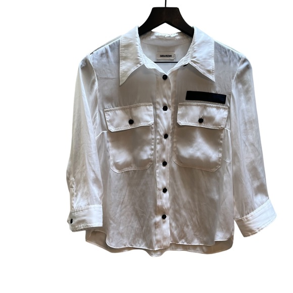 ZADIG & VOLTAIRE - Toast Satin Judo Button-Up Shirt - Picture 6 of 15
